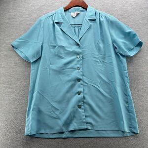 HOOPER ASSOCIATES - Vintage  Women's Short Sleeve Button up Blouse Size 14 (A28)